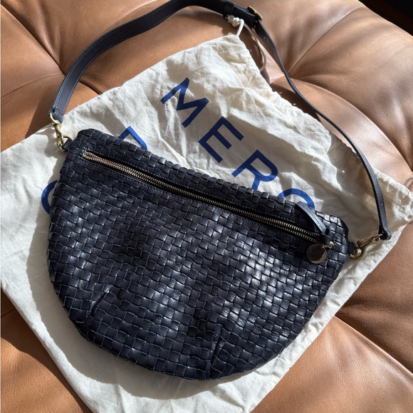 Clare V Midnight Blue Woven Leather Grande Fanny - Picture 8 of 8